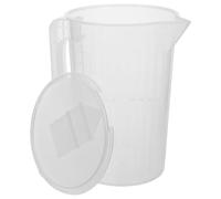 BRIGHTFUFU Caraffa Graduata in Plastica Bianca 2000 Ml Coperchio Scorrevole e Scala Doppia per Misurazioni Precise in Cucina e Picnic All'aperto Riutilizzabile