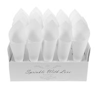 BRIGHTFUFU Coni per Confetti Matrimonio con Vassoio in Carta Bianca, Porta Riso Elegante e Delicato, per Feste a Tema Classico e Party