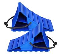 BRIGHTFUFU Cunei per Ruote Camper e Rimorchio Set 2 Pezzi in Materiale Resistente Maniglia in Corda Blocco di Sicurezza Antiscivolo per Camion Auto e Roulotte Uso Esterno e Interno