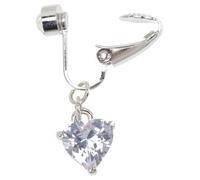 BRIGHTFUFU Fake Belly Button Ring Clip Non Piercing in Lega Argento