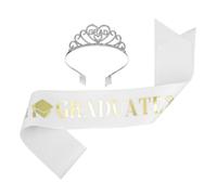 BRIGHTFUFU Fascia per Diplomata Argento con Corona di Strass Elegante e Lega per Festa di Laurea e Celebrazioni di Gruppo Comfort Garantito