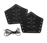 BRIGHTFUFU Faux Leather Arm Bracers Neri, 2 Pezzi, Simmetria Autentica, per Spettacoli di Scena e Accessori Medievali