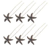 BRIGHTFUFU Forcine da Sposa in Lega con Pietre Luminescenti Forma Stella 6 Pz, Accessori per Chioma Eleganti e Unici per Donne e Novizie