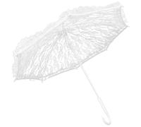BRIGHTFUFU Ombrello Parasole in Pizzo Vintage a Forma di Fiore per Matrimoni e Fotografia, Accessorio Decorativo Leggero Manico Ergonomico per Feste e Servizi Fotografici