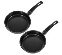 BRIGHTFUFU Padella Antiaderente 14 Cm Set 2 Pezzi per Uova e Frittate, Padellina in Ferro Compatibile Fornelli a Gas e Induzione, Utensile Cucina per Friggere e Grigliare Casa