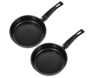 BRIGHTFUFU Padella Antiaderente 14 Cm Set 2 Pezzi per Uova e Frittate, Padellina in Ferro Compatibile Fornelli a Gas e Induzione, Utensile Cucina per Friggere e Grigliare Casa