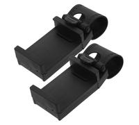 BRIGHTFUFU Porta Cellulare per Auto Supporto da Volante Nero in Plastico Doppio 2 Pezzi per Ascolto Musica e Navigazione Durante la Guida