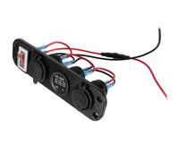 BRIGHTFUFU Presa USB Incasso Doppia con Voltmetro Digitale e Accendisigari per Auto e Barca Caricatore USB Doppio con Interruttore Off Monitoraggio Batteria e Socket Rimovibile