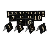 BRIGHTFUFU Segnatavoli Numerici 15 Pezzi in Acrilico Nero Doppia Faccia per Scene del Crimine e Ristoranti Design Bifacciale e Numeri Grassetto