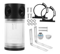 BRIGHTFUFU Serbatoio Cilindrico Trasparente Set Tappo e in Ferro e Abs Impianto Raffreddamento per Computer da 110mm per Raffreddamento Acqua PC