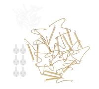 BRIGHTFUFU Set da 6 Ganci Invisibili per Piatti in Ferro Struttura a Molla, Installazione Facile e Versatile, Colore Oro Elegante per Esposizione in Galleria o Studio