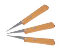 BRIGHTFUFU Set di 3 Coltelli per Sbavatura con Manici in Legno, Strumenti per Lavorare l'Argilla e Modellazione Ceramica, Utensili per Rifinire, Adatti a Progetti Fai da Te e Scuole d'Arte