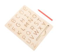 BRIGHTFUFU Tavoletta Tracciatura Lettere e Numeri in Legno Metodo Montessori per Prescolari Gioco Didattico Sicuro e Doppia Faccia per Sviluppo Scrittura e Motricità Fine