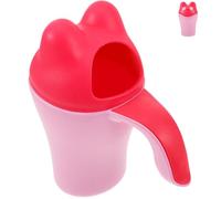 BRIGHTFUFU Tazza per Shampoo da Bagno per Ragazzo Ragazza Rosa in Pp con Manico, Carina a Forma di Cartone Animato per Risciacquo Chioma Durante Bagnetto