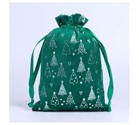 BrightGlow 12 sacchetti natalizi con coulisse, sacchetti regalo di Natale, sacchetti regalo, sacchetti di stoffa, decorazioni natalizie, sacchetti regalo di Natale, #13 verde, 20 x 30 cm