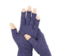 BrightGlow 2 paia di guanti a compressione per artrite, da ciclismo, senza dita, imbottiti, per attività all'aperto, antiscivolo, per artrite reumatica, blu, S