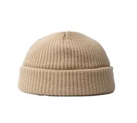 BrightGlow Berretto invernale per uomo e donna, berretto da trawler Beanie Watch Hat Roll-up Edge Skullcap corto da pescatore con polsini a maglia, berretto caldo berretto da sci in acrilico, beige.,