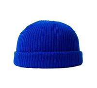 BrightGlow Berretto invernale per uomo e donna, berretto da trawler Beanie Watch Hat Roll-up Edge Skullcap corto da pescatore con polsini a maglia, berretto caldo berretto da sci in acrilico, Blu,