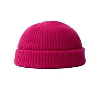 BrightGlow Berretto invernale per uomo e donna, berretto da trawler Beanie Watch Hat Roll-up Edge Skullcap corto da pescatore con polsini a maglia, berretto caldo berretto da sci in acrilico, Rosa #1,