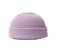 BrightGlow Berretto invernale per uomo e donna, berretto da trawler Beanie Watch Hat Roll-up Edge Skullcap corto da pescatore con polsini a maglia, berretto caldo berretto da sci in acrilico, Viola #