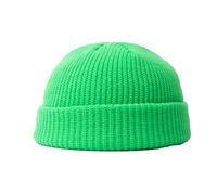 BrightGlow Berretto invernale per uomo e donna Trawler Beanie Watch Hat Roll-up Edge Skullcap Berretto da pesca corto con fascia in maglia Berretto invernale caldo in acrilico, verde, Taglia unica