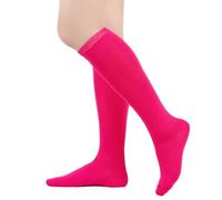 BrightGlow Calze al ginocchio da donna, calze sopra il ginocchio, calze alte retrò a strisce, calze lunghe sulle cosce, calze a righe, calze sportive da donna, taglia unica, Rosso #3, Taglia unica