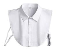 BrightGlow - Colletto finto da donna, inserto per camicetta, colletto da uomo, colletto rimovibile, camicia a mezza manica, accessori per abbigliamento a quadri in cotone, bianco, L