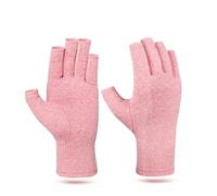 BrightGlow Guanti a compressione per artrite - Unisex, cotone/poliestere, donne adulte con artrite, nero, S, M, L, XL, Colore: rosa., L