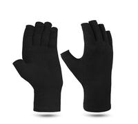 BrightGlow Guanti a compressione per artrite - Unisex, Cotone/Poliestere, Donne adulte con artrite, Nero, S, M, L, XL, Nero , L