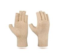 BrightGlow Guanti a compressione per artrite - Unisex, cotone/poliestere, donne adulte con artrite, nero, S, M, L, XL, beige., M
