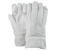 BrightGlow Guanti da lavoro in amianto, resistenti al calore, 300-500 °C, montaggio resistente al calore, guanti di sicurezza, protezione contro scottature, 45 cm, colore bianco