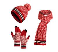 BrightGlow Set invernale di berretti, sciarpe e guanti in maglia Set di sciarpe e berretti con guanti touch screen Set invernale 3 in 1 di berretto, sciarpa e guanti Set regalo in maglia da uomo e