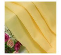 BrightGlow Tessuto chiffon al metro, tessuto da sposa, in chiffon, per cucito, rustico, trasparente, per abbigliamento, per matrimoni, feste, colore giallo chiaro, 300 x 150 cm