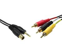 Brightium Adattatore di connessione PC a TV/VIDEO Mini-Din 4P + Jack + 3 RCA, ideale per trasferire audio e video di alta qualità tra dispositivi.