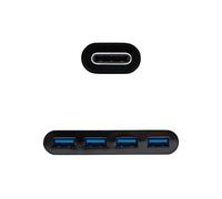Brightium Adattatore USB-C a 4 x USB 3.0, colore nero