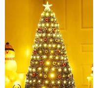 Brightium Albero di Natale in fibra ottica, a risparmio energetico, luce bianca calda, 60 cm, ideale per decorazioni natalizie e ambienti festivi.