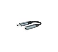 Brightium Cavo adattatore - audio jack da 3,5 mm femmina a USB-C maschio, rifinito in nylon, connettori in alluminio, lunghezza 0,11 m.