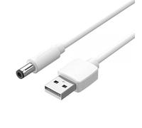 Brightium Cavo di alimentazione USB-A maschio a DC 5,5 mm maschio - 0,5 m, colore bianco, ideale per collegare dispositivi elettrici in modo efficiente e sicuro.