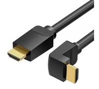 Brightium Cavo HDMI da maschio a maschio 90°, 1,5 m, 4K 2.0, nero, ideale per connessioni ad alta definizione e spazi ristretti.