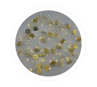 Brightium Ghirlanda a LED con foglie dorate da 1,5 m a batteria, ideale per decorare eventi, feste e dare un tocco elegante agli interni.