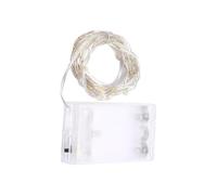 Brightium Ghirlanda di luci a LED 5 m con batterie 3AA, materiale PVC e rame, luce bianca calda, ideale per decorare eventi e creare ambienti accoglienti.