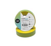 Brightium Nastro isolante in PVC verde/giallo, 19 mm x 10 m, flessibile e resistente, ideale per lavori elettrici e protezione dei cavi.