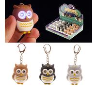 Brightium Portachiavi - Portachiavi con Luce e Suono, Motivo: Gufo, con Luce LED, Suono attivabile, Materiale Resistente, Ideale per Chiavi e Accessori.