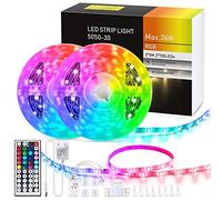 Brightium Striscia LED RGB da 10 m 5050, controllo di gruppo, telecomando a 44 pulsanti, utile per decorazione e ambientazione.