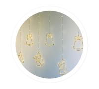 Brightium Tenda a LED da 1,4 m con campane e bambole, controllo USB, 8 funzioni. Ideale per decorare e celebrazioni festive.