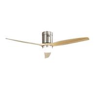 Brightium Ventilatore da soffitto Aguilon Ventil 20 W DC Nichel, 3 pale di faggio, 6 velocità, telecomando, regolatore e timer. Dimensioni: 30,5 x 132 x 132 cm, ideale per qualsiasi spazio.
