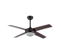 Brightium Ventilatore DC a 4 pale, finitura marrone rustico, telecomando, timer, ideale per rinfrescare gli spazi e migliorare la circolazione dell'aria.