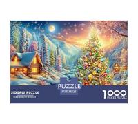 Brightly Decorated Tree by Cozy Snow-covered Cabin Puzzle Da 1000 Pezzi Christmas Style Giochi Di Puzzle Per La Famiglia Per Tutte Le Età 38x26cm/1000pcs