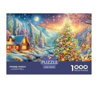 Brightly Decorated Tree by Cozy Snow-covered Cabin Puzzle Da 1000 Pezzi Christmas Style Gioco Di Sfida Per Uomini, Donne E Anziani 70x50cm/1000pcs