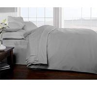 Brighton Hill 100% cotone egiziano argento, Federa Cuscino, Coppia di Federe Morbide da 200 fili, 50 x 75 cm